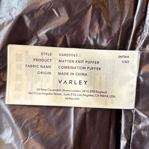 Varley Mayten Knit Puffer Jacket Long Winter Coat Black Womens Size Large - Picture 9 of 12